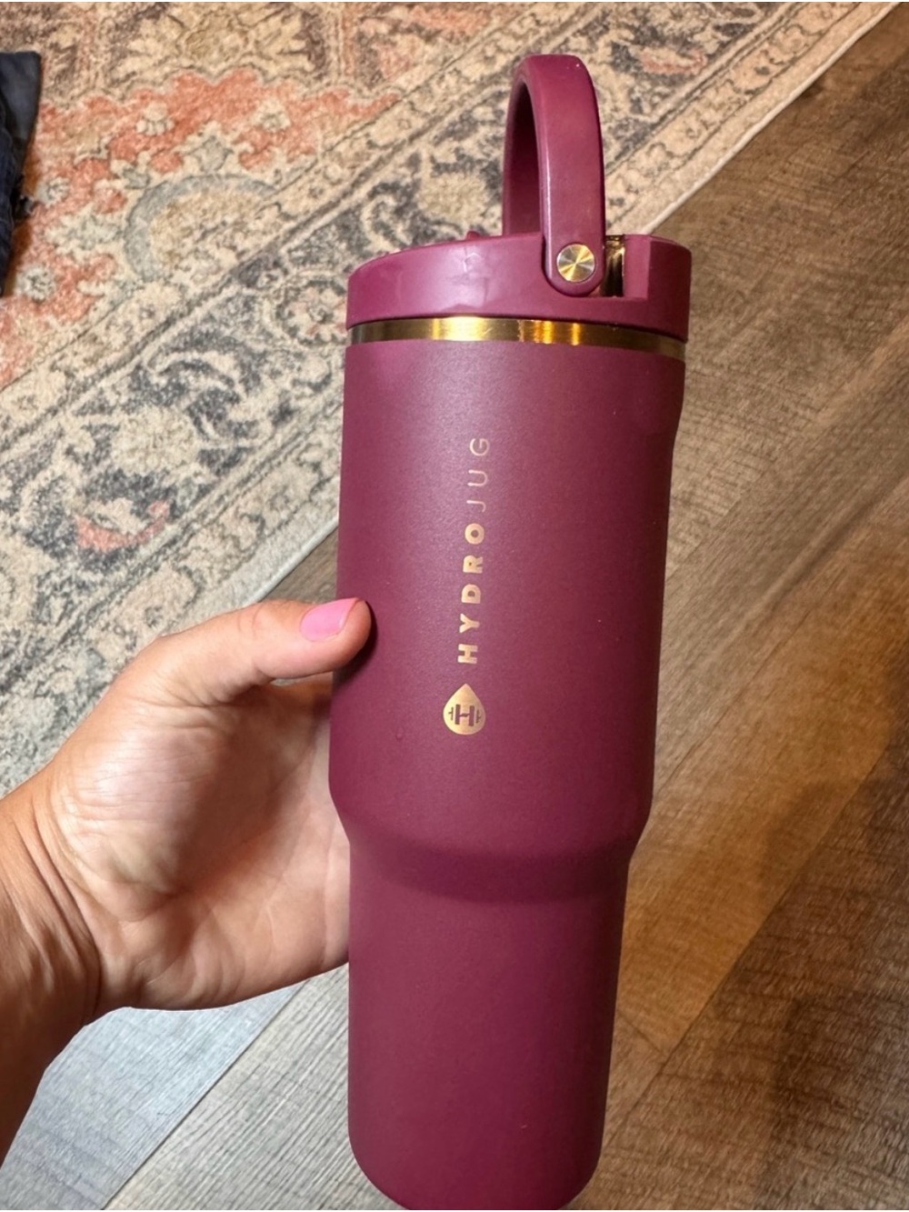 Hydrojug Berry and Gold accent 32oz tumbler